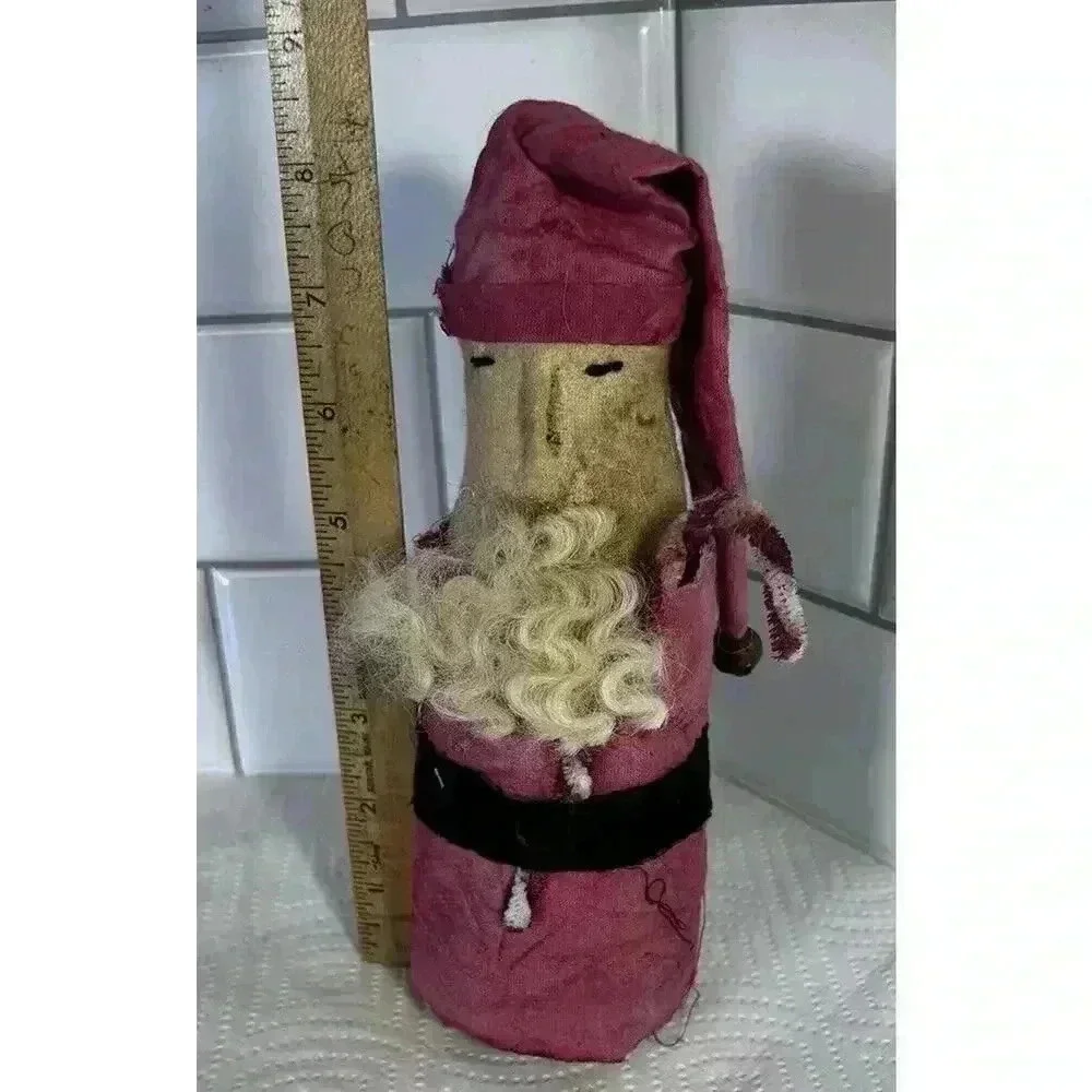 Handmade Santa Claus Standing Christmas Decoration Stuffed Fabric